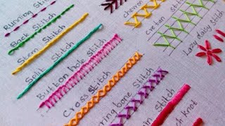 15 Basic Hand Embroidery Stitches/Hand Embroidery Basic Stitches