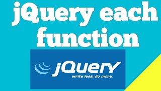 Jquery each function | jQuery iterate over elements