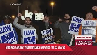 UAW expands strikes against automakers in 20 states