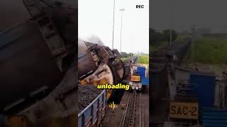 Unloading Coal From Train 🚂 Is a Dangerous Job #explore #facts #innovation