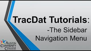 04 TracDat Tutorial: Sidebar Navigation Menu