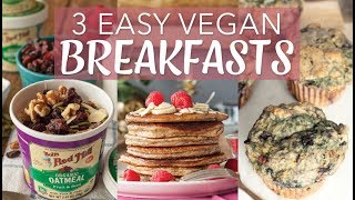 3 EASY VEGAN BREAKFAST IDEAS FOR LAZY DAYS | Blueberry Muffins | Protein Pancakes + more | Edgy Veg