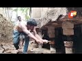 250 year old temple in rambha being lifted 6 ft in height with jacks