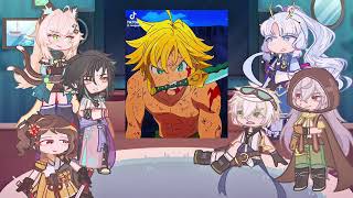 Genshin impact react to aether as Meliodas | Gacha life 2 | seven deadly sins | New traveler