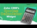 Zoho CRM's Quote Calculator Widget