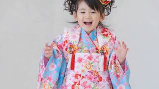 Lily's Shichi-Go-San Photos (Japanese Traditional Event for Children) 七五三 スライド写真 莉々 3歳 7歳 (満6歳)