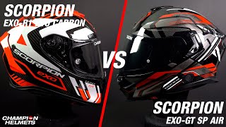 Scorpion EXO-GT SP Air Versus Scorpion EXO-R1 EVO Carbon - ChampionHelmets.com