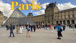 Paris, France🇫🇷 -  Paris walk around pyramide du Louvre  | Paris 4K | A Walk In Paris