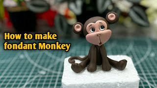 How to make Monkey with fondant | fondant monkey | cake topper | fondant animal