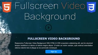 Responsive Fullscreen Video Background - HTML & CSS