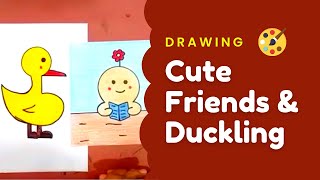 How To Draw Easy Cute Baby Duck | Cute Friends Drawing | Yellow Class | Nidhi Mam