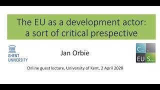 The EU as a development actor: A sort of critical perspective