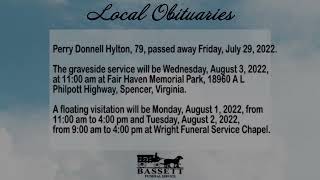 Obits for August 2, 2022