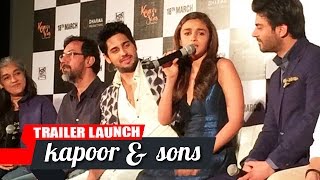 Kapoor & Sons Trailer Launch | Alia Bhatt, Siddharth Malhotra, Rishi Kapoor