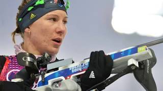 Anastasia Kuzmina,  Slovakian  female athlete at biathlon, wins gold medal ,