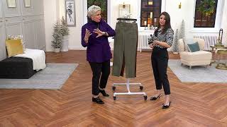 Joan Rivers Signature Twill Straight Leg Ankle Pant with Seaming on QVC