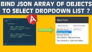 Bind JSON Array of Objects | SELECT dropdownlist in Angular | (change) event | using [(ngModel)]
