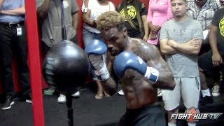 JERMALL CHARLO SHOWS YOU HOW A PRO THROWS COMBOS ON THE DOUBLE END BAG