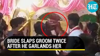 Bride slaps groom twice, storms off stage in U.P.'s Hamirpur | Watch the viral video