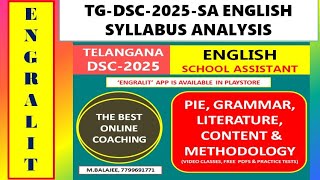 TG DSC 2025 SA ENGLISH SYLLABUS ANALYSIS | TG DSC SA ENGLISH | BEST ONLINE COACHING | ENGRALIT |