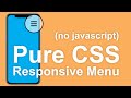 Responsive Pure CSS Menu Tutorial (No Javascript)