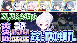 【ブルアカ】安定とTAの中間択 大決戦ゴズ屋外 軽装備INSANE 1凸 27,738,945pt【ブルーアーカイブ】