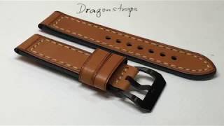 22mm Brown Genuine Leather Strap