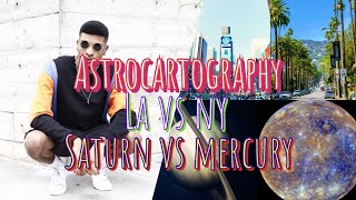 Astrocartography | LA. vs NY | Saturn Line vs Mercury Line