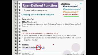 Introduction to User Defined Function QBASIC
