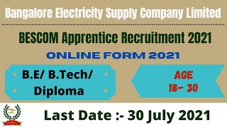 BESCOM Recruitment 2021 Latest Vacancy For Engineers 2021 Apply Online Fees Age Qualification