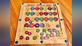 Gamenote Magnetic Alphabet Maze Board, Wooden Matching Letter Game Montessori Toys review