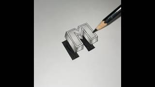 Drawing Letter M 2D #art #drawing #artandcraft #firstdrawing #drawingguide #artist #pendrawing