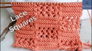 How to knit Lace Squares, step by step: Great for wraps! - So Woolly