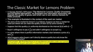 Akerlof's Market for Lemons: The Classic Problem