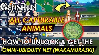 Genshin Impact - Wakamurasaki Quest Guide - All Capturable Animals Locations & (Omni-Ubiquity Net)