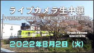 【ライブカメラ】生中継／千葉県松戸市新坂川桜並木／2022年8月2日【桜並木・流鉄流山線リアルタイム配信】