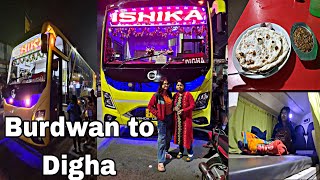 Burdwan to Digha Bus || Ishika Traders A.C Volvo Sleeper Bus || Sneha Singha Roy