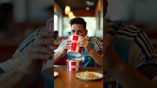 Messi eating KFC ##