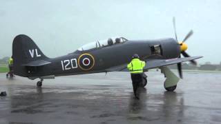 Hawker Sea Fury in the rain at RNAS Yeovilton