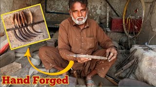 Hand Forged DAMASCUS SICKLE out of Rusted File By Talented Blacksmith | How To Make Sickle |