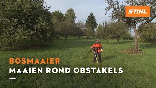 Maaitechniek: Maaien rond obstakels - STIHL Bosmaaiers