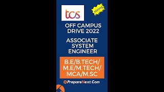 TCS Off Campus Drive 2022 | Associate System Engineer | IT Job | Engineering Job | Across India