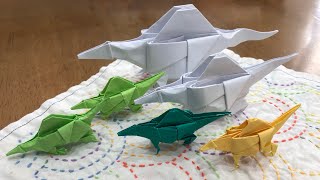 【恐竜折り紙】 リアルなスピノサウルス 作り方 【dinosaur origami】 Realistic Spinosaurus