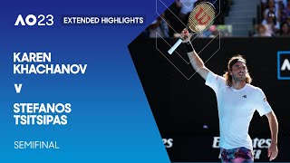 Karen Khachanov v Stefanos Tsitsipas Extended Highlights | Australian Open 2023 Semifinal