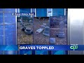 graves toppled at lakeside cemetery in delaware police say