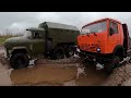 6x6 flies off road ... kamaz against zil 131 in the mud... rc offroad