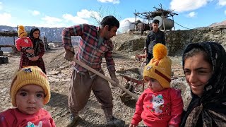 A Nomadic Family's Daily Lifestyle in Winter Nature: Building a Home with Khosrow and Relatives