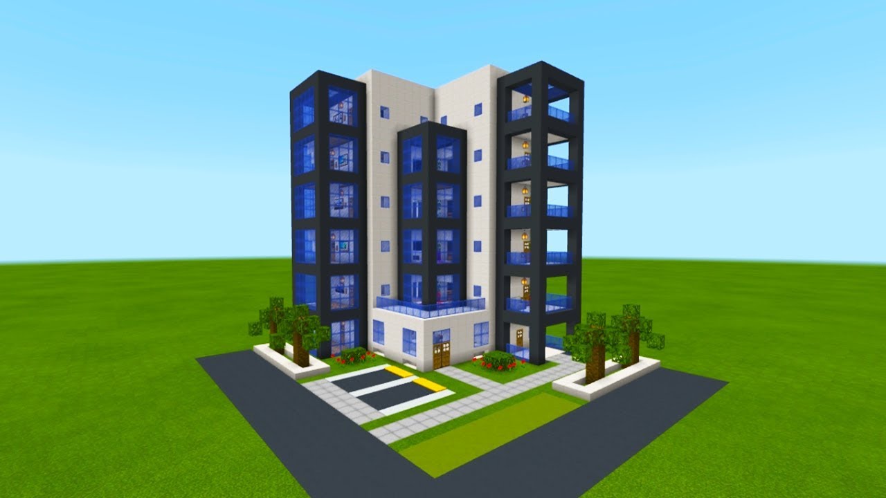 Minecraft Tutorial: How To Make A Modern Hotel "2019 City Tutorial"