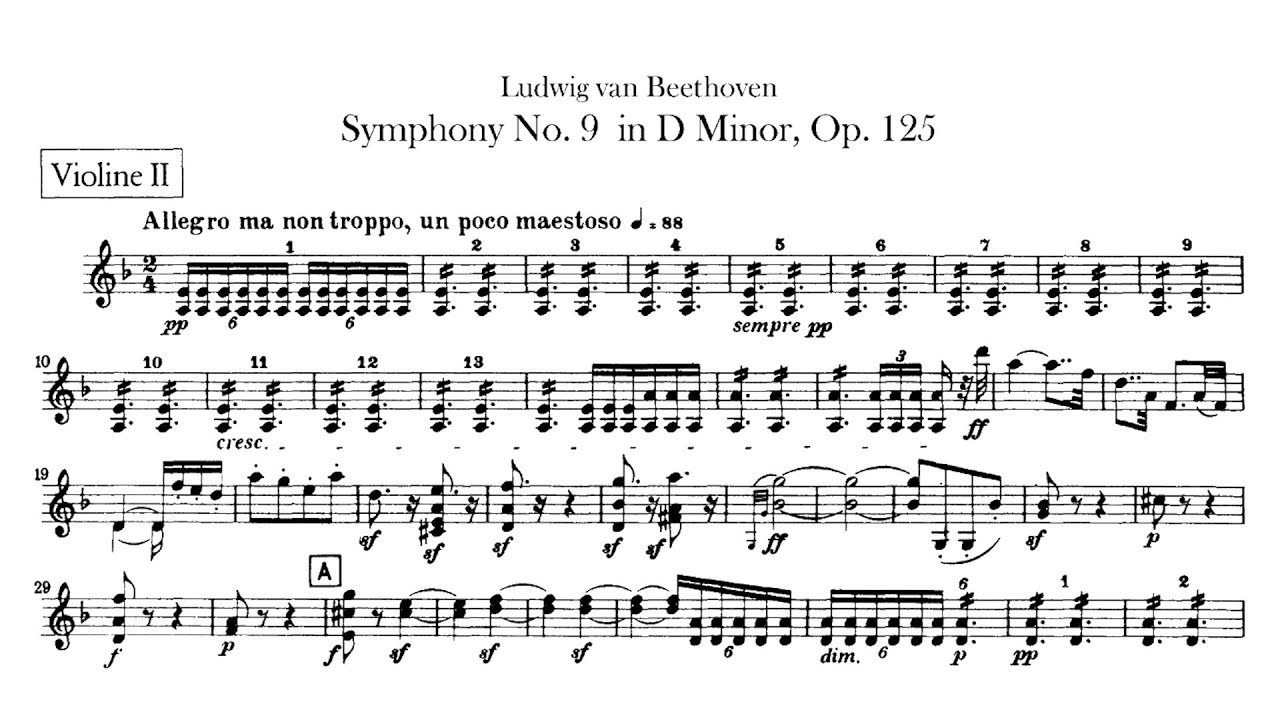 Beethoven Symphony No. 9【2nd Violin】 Op.125 D Minor Sheet Music ...