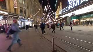 Helsinki, Finland: Christmas lights on Aleksanterinkatu.